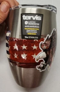 Tervis 12oz Stainless Steel Tumbler W/ Lid American Flag H7 - Picture 1 of 9