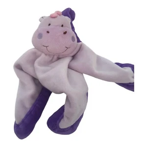Tiddliwinks Plush Purple Hippo Security Blanket Baby Lovey Sherpa Minky Lovie - Picture 1 of 6