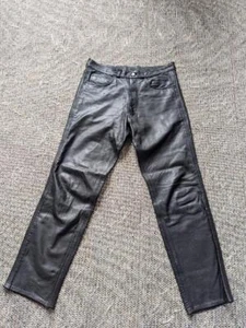 vintage 1990s motorcycle pants 34x32 leather pants BIKERS CHOICE black MQP y2k - Picture 1 of 9