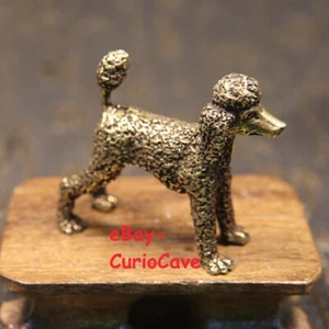Vintage Brass Poodle Figurine Dog Statue Animal Statue Tea Pet Decoration - Picture 1 of 9