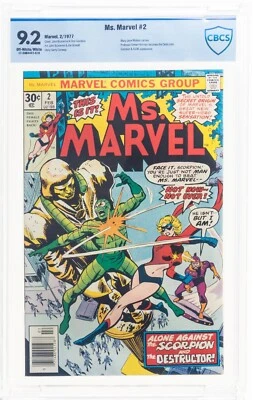 Ms. Marvel #2 White Pgs CBCS 9.2 (1977) ORIGIN 2ND CAROL DANVERS MS MARVEL 🔥cgc - Image 1 of 4