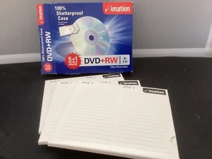 IMATION DVD-RW DATA PHOTOS VIDEO REWRITABLE COMPACT DISC SET 4.7GB, 2hr 4xSpeed - Picture 1 of 2