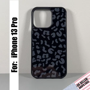 Funda para iPhone 13 Pro - Estampado Leopardo Negro y Gris | Delgada - Estuche Rígido - Imagen 1 de 13