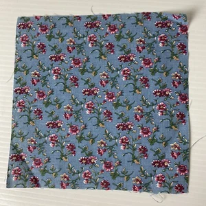 4 x Quilting Patchwork Fabric Squaree 16.5 x 16.5cm each ~ 6.5’ x 6.5’ blue rose - Picture 1 of 4