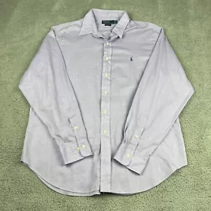 Ralph Lauren Shirt Adult 17 Purple Pony Andrew Long Sleeve Button Up Casual Mens - Picture 1 of 14