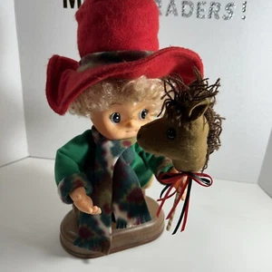 Vintage telco holiday motionette - small fry boy with horse - musical XMAS - Picture 1 of 12