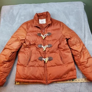 Brooks Brothers Entendaunen gesteppte gefütterte Jacke Damen 8 orange durchgehender Reißverschluss umschaltbar - Bild 1 von 9