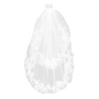 Simple Elegant Dual Layer Short Bridal Veils with Hair Side Comb (White)