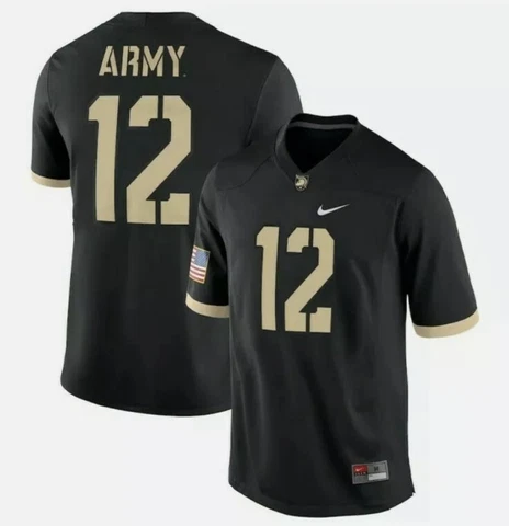 NIKE ARMY BLACK NIGHTS #12 TEAM GAME FOOTBALL JERSEY AO9885 010 sz LARGE L Cover