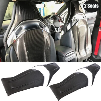 4PCS Real Carbon Seat Back Covers Trim For Mercedes Benz A35 A45 CLA45 GLA45  - Image 1 of 4