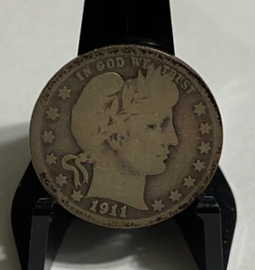 1911-D Barber Quarter 25C Circulated Better Date Good - Picture 1 of 4