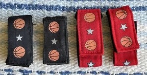 ✅Lot of 2 Pair Girls Basketball Sleeve Holders Sports Ties Orange Black - Picture 1 of 10