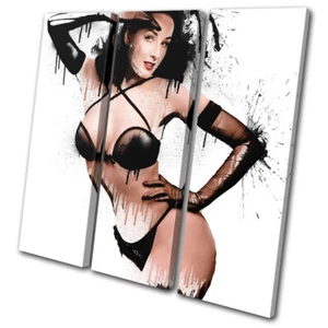 Dita Von Teese Sexy Iconic Celebrities TREBLE CANVAS WALL ART Picture Print - Picture 1 of 1