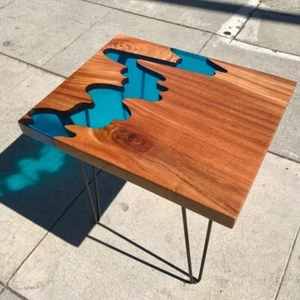 Handmade Epoxy Table Top, Diy Wooden Table, Resin Center Table, Live Edge Table - Picture 1 of 5