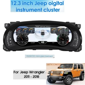 12.3" Car LCD Instrument Cluster For Jeep Wrangler 2011-18 Speedometer Dashboard - Picture 1 of 14