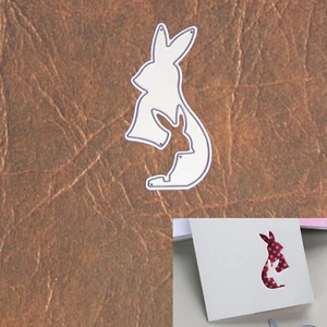 Cutout Hase mit Baby Hase Stanzschablone - Ostern Frühling Kind Silhouette - Bild 1 von 3