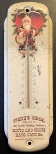 Vintage-style Santa Thermometer Metal White Bros. St. Louis MO NEW Reproduction - Picture 1 of 8