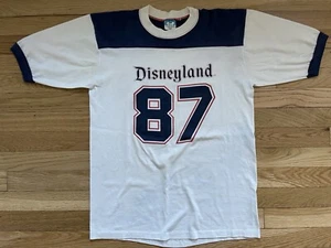1987 Vintage 80s Disneyland Souvenir Baseball Ringer Jersey T-Shirt Top Retro L - Picture 1 of 16