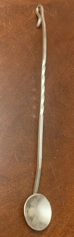 Sterling Silver Cocktail Muddler Martini Stirrer Spoon Twist Hook 39 Grams 11” Cover
