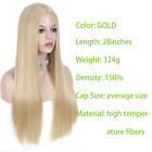 Synthetic Machine Blonde Color Long Straight Wigs For Women Multi Color Cosplay