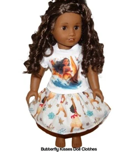 Moana Themed 2 Piece Skirt Set Handmade Doll Clothes For 18" American Girl - Picture 1 of 2