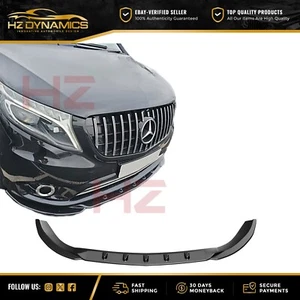 DIVISOR DE LABIOS DELANTERO NEGRO BRILLANTE PARA MERCEDES BENZ VITO W447 2020-2023 UK - Imagen 1 de 7