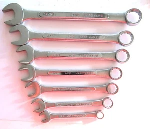 Ace Hardware 7 Piece Combination Wrenches 3/8 1/2 9/16 5/8 11/16 3/4 13/16   - Picture 1 of 7