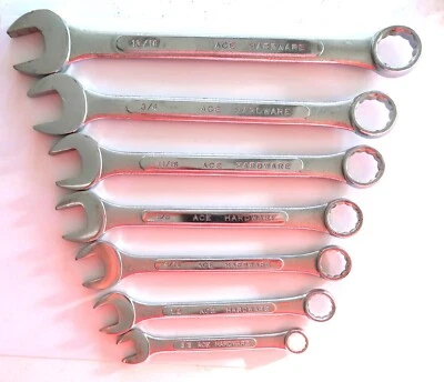 Ace Hardware 7 Piece Combination Wrenches 3/8 1/2 9/16 5/8 11/16 3/4 13/16   - Image 1 of 4
