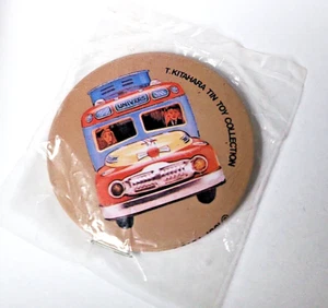 Tin Toy BUS Pinback Button T Kitahara Tin Toy Collection 1987 ~ Ray Rohr Cosmic - Imagen 1 de 5