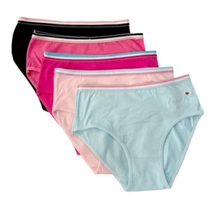LOT ! 5 Women Bikini Panties Brief Floral Cotton Underwear Size S M L XL U662 - Picture 1 of 6