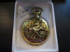 COLIBRI Old World Series Deer Buck White FACE GOLD TONE Swiss POCKET WATCH Date