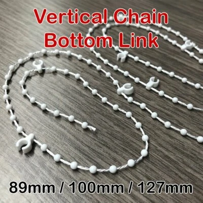 Vertical Blind Bottom Chain Link Beaded Cord Join Clip Weights 89mm 100mm 127mm - image 1 of 4