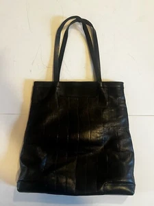 VTG Falor Le Borse Black Croc Italian Leather Handbag Tote Bag - Picture 1 of 9