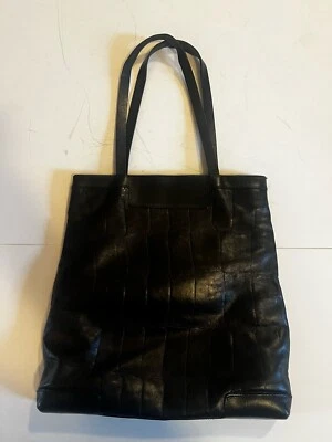 Bolso de mano de cuero italiano de cocodrilo negro Falor Le Borse de colección Foto 1 de 4