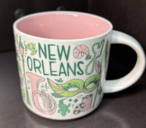 Starbucks New Orleans Been There Series Retired Coffee Cup Mug 14 oz Pink Green - Bild 1 von 6