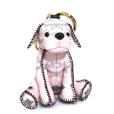 MCM Llavero Perro Charm Cuero Rosa 17cm Usado Foto 1 de 4