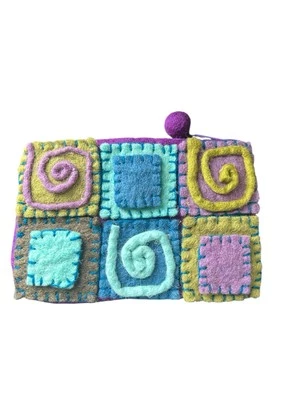 Bolsa de cosméticos Rising Tide con cremallera hecha en Nepal lana colorida 100 % Foto 1 de 4