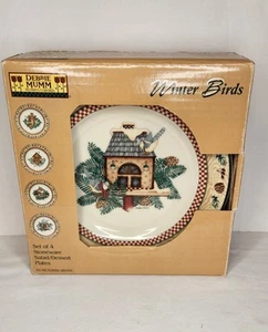 Set Of 4 Debbie Mumm 8 Inch Salad/Dessert Plates Stoneware Open Box No Chips - Picture 1 of 4