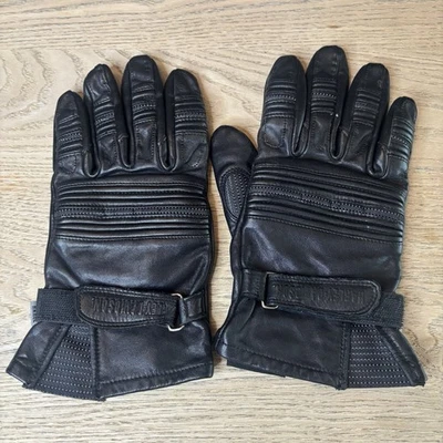 Harley Davidson Motorcycles Black Leather Riding Full Finger Gloves Small Bike - Image 1 of 4