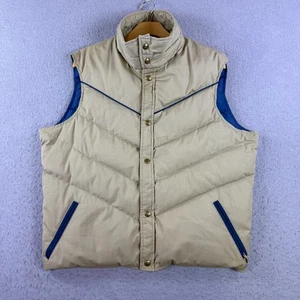 Gilet piumino uomo vintage Woolrich marrone kaki taglia L isolato a scatto esterno - Foto 1 di 7