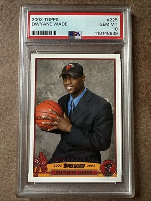 DWAYNE WADE 2003 Topps ROOKIE CARD RC Draft Pick #5 PSA 10 GEM MINT - Image 1 of 2