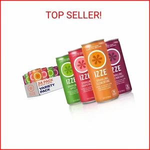 IZZE Sparkling Juice, 4 Geschmacksrichtungen, Variety Pack, 8,4 flüssige Unzen Dose (24er Pack) Blackbe - Bild 1 von 2
