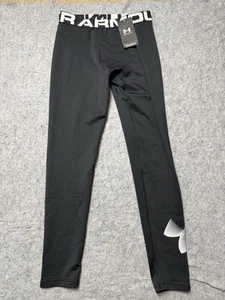 Under Armour Cold Gear Leggings Youth Extra Large Black UA Boys NEW NWT - Picture 1 of 12