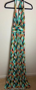 Milly Damen Neckholder Sommer Maxikleid Mehrfarbig Größe M Offener Rücken Reißverschluss - Bild 1 von 8
