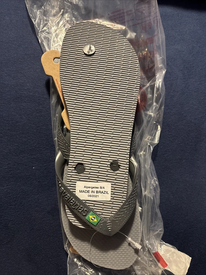 Chanclas Havaianas para mujer delgadas gris acero talla 39/40 EUR, 9/10 EE. UU. Foto 1 de 4