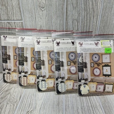 Vintage Country Prints Victorian Hearts 15x15 14 Count Aida Cloth Lot of 5 - Image 1 of 4