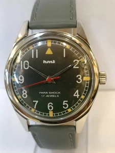 HMT PILOT 17J WINDING DUAL TONE GREEN DIAL 200182 INDIA MEN'S WORKING CONDITION - Picture 1 of 18