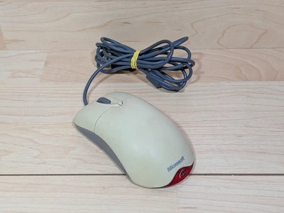 TESTED Microsoft Wheel Mouse Optical USB & PS/2 Compatible X09-77362 Beige  - Image 1 of 4