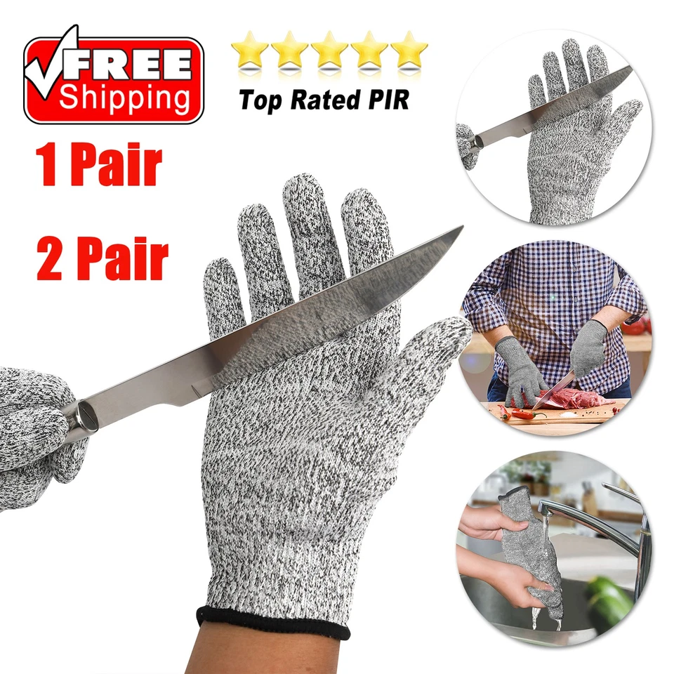 Безопасные рабочие перчатки для мясника с защитой от порезов и ударов уровень 5 защита упаковка 4 шт. США - Изображение 1 из 4