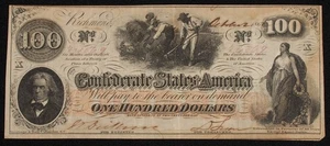 Confederate States of America $100 Dollars 1862 P-45 (SLIB-003-L2709) - Picture 1 of 3